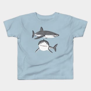 Artwork of a Great White Shark V Kids T-Shirt